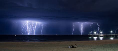 Lightning Storm Over The Ocean Lightning Storm Nature