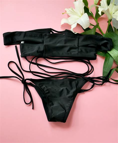 Strój Kąpielowy Laced Black Shoulder Bikini Five Sisters Project