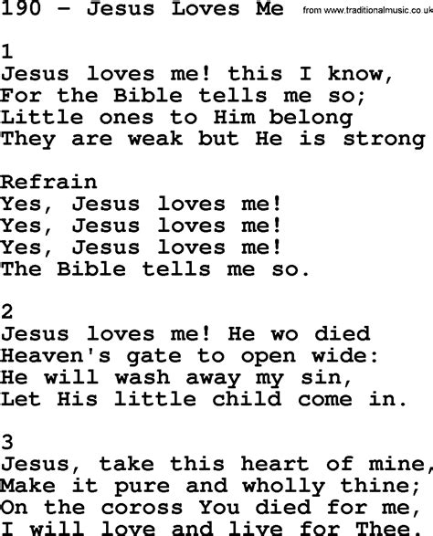 Adventist Hymnal Song 190 Jesus Loves Me With Lyrics Ppt Midi Mp3