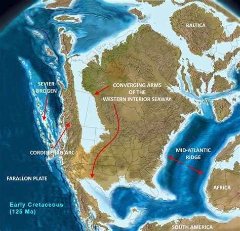 North American Tectonics During The Early Cretaceous 125 Ma Two Large