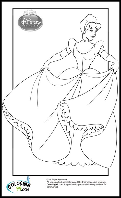 Disney Princess Coloring Pages Cinderella To Print