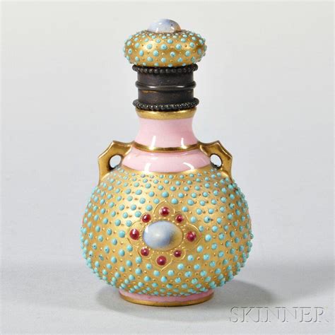 Jeweled Coalport Porcelain Perfume Bottle Perfume Bottles Lalique