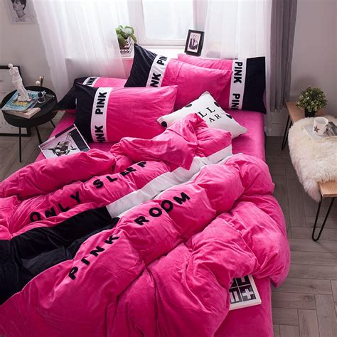 New, from victoria's secret pink. Victoria's Secret Pink Embroidery Flannel Bedding Set ...