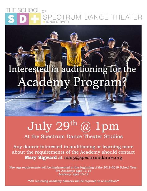 audition poster spectrum dance theater
