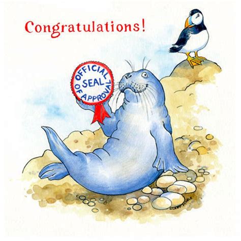 Congratulations Card Official Seal Of Approval Etsy