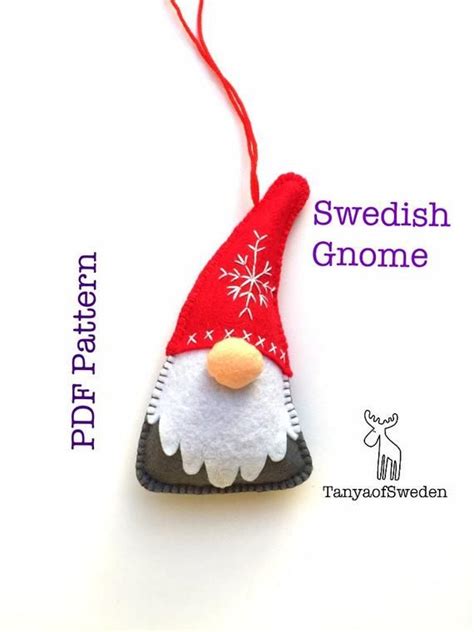 Swedish Gnome Pattern Christmas Gnome Pattern Felt Gnome