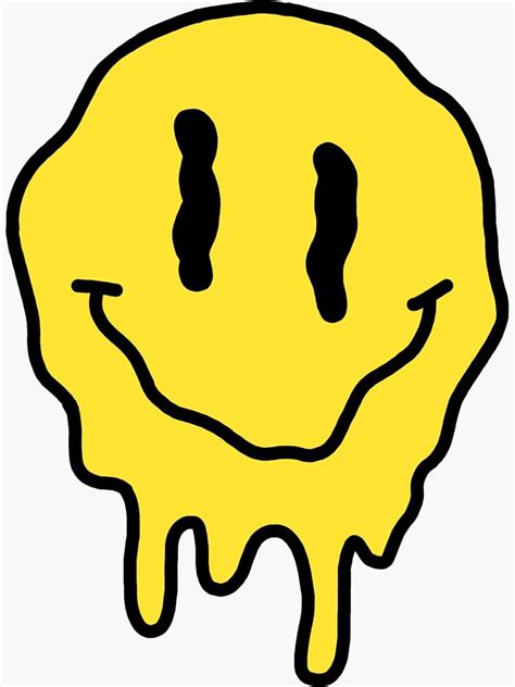 Melting Smiley Face Sticker For Sale By Ella Mitchell Emoticonos