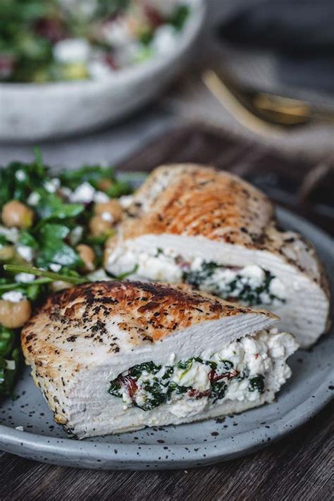 Spinach And Feta Stuffed Chicken Breasts W Sun Dried Tomatoes