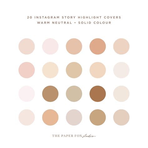 Warm Neutral Palette Instagram Story Highlight Covers Neutral Color