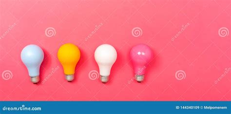 Colored Light Bulbs Stock Image Image Of Creativity 144340109