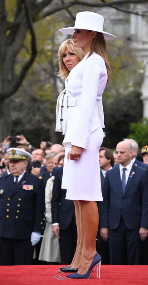 Melania Trumps White Hat And Michael Kors Suit 2018 Popsugar Fashion
