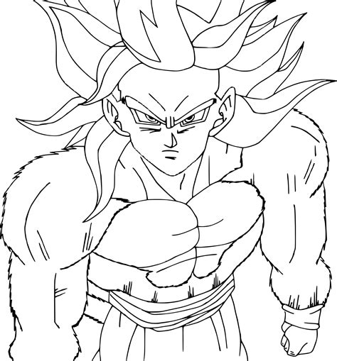 Coloriage Sangoku Super Saiyan 4 à Imprimer