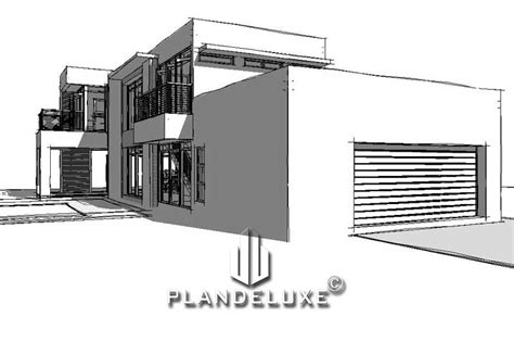 Modern 2 Bedroom House Plan With Garage Plandeluxe