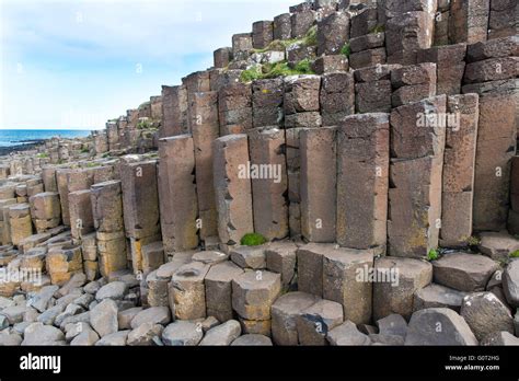 Basalt Columns At The Giants Causeway Northern Ireland Stock Photo