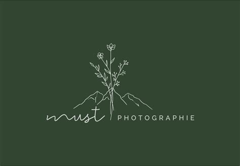 Wild Flowers And Mountains Hand Drawn Logo Design Graphique Packaging
