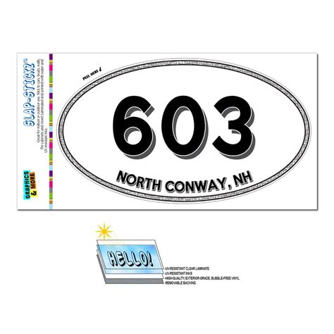 603 North Conway Nh New Hampshire Oval Area Code Sticker