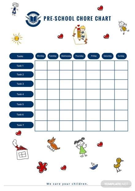 Free Daily Chore Chart Template Download 113 Charts In Word Pdf
