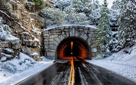 Tunnel Road Landscape Winter Snow Wallpaper 1920x1200 126217