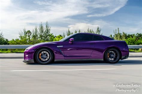 Purple Nissan Gt R Lowered On Velgen Wheels Gtspirit
