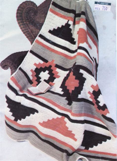 Southwest Style Crochet Afghan Pattern Hiawatha Blanket Etsy Uk