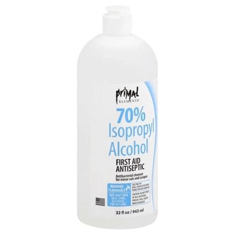70 Isopropyl Alcohol First Aid Antiseptic Primal Elements 32 Fl Oz