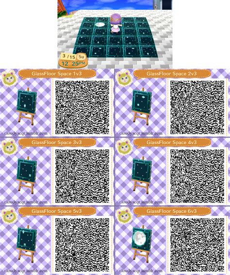 This animal crossing new horizons player designed some custom road and brick paths that are perfect for urban looking areas. Animal Crossing QR Glass Floor Space 3 by cloudyrei on ...