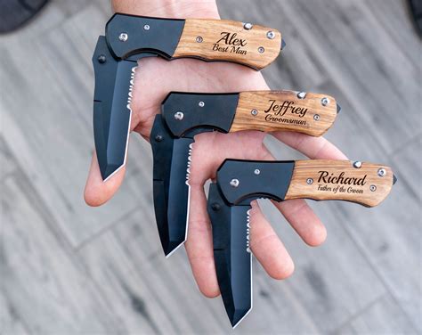 Groomsmen Knife Engraved Pocket Knife Hunting Knife T Etsy