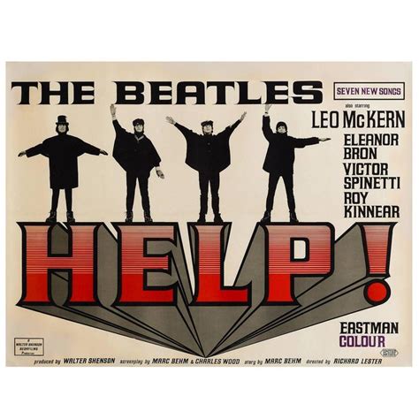 Help The Beatles Original Uk Film Poster 1965 The Beatles Help The