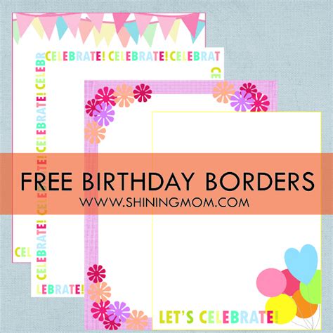 Fresh Designs Birthday Borders For Invitations And More