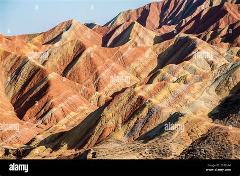 Colorful Mountain In Danxia Landform In Zhangye Gansu Of China Stock