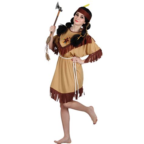 New Red Indian Fancy Dress Costume Squaw Sexy Native Womens Mens Wild