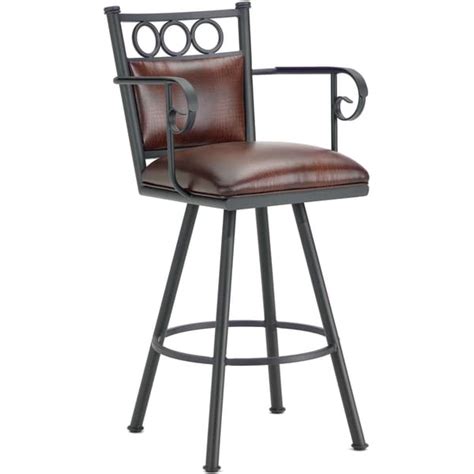 Shop Waterson Padded Back Swivel Bar Stool With Arms Free Shipping
