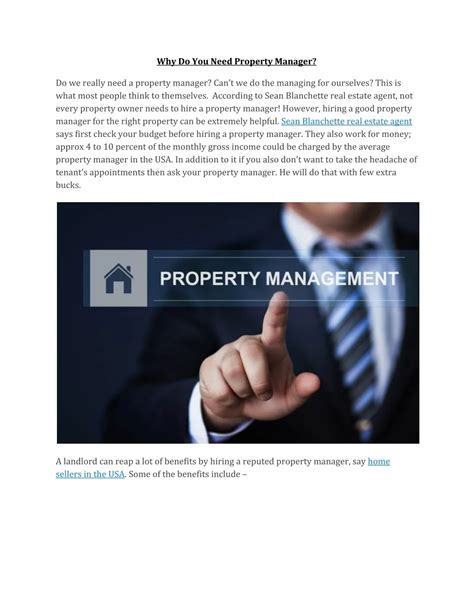 Ppt Why Do You Need A Property Manager Powerpoint Presentation Free