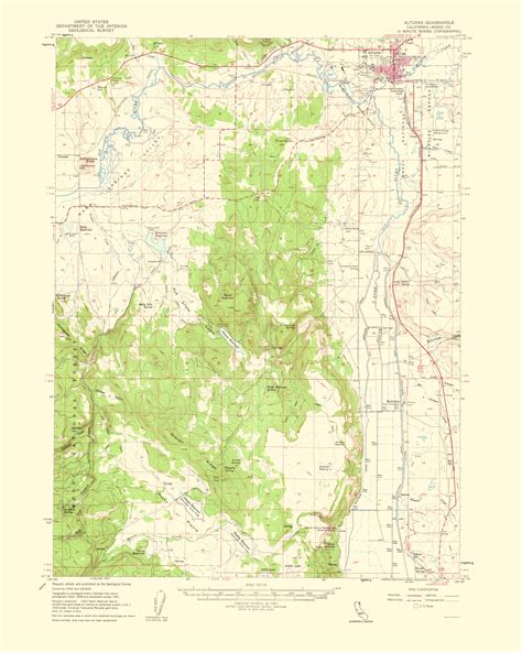 Topo Map Alturas California Quad Usgs 1963 2300 X 2874 Ebay