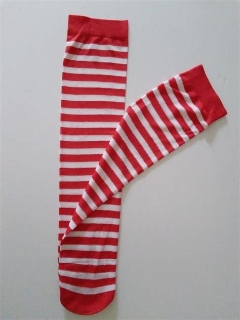 girls red and white striped tights 2 piece the party warehouse