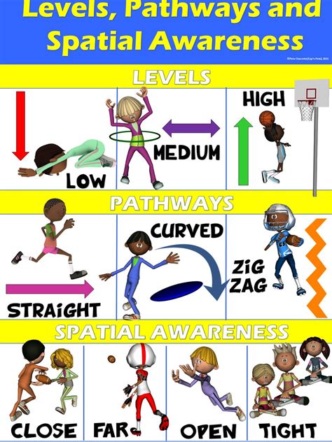 Pe Poster Levels Pathways And Spatial Awareness Physical Education
