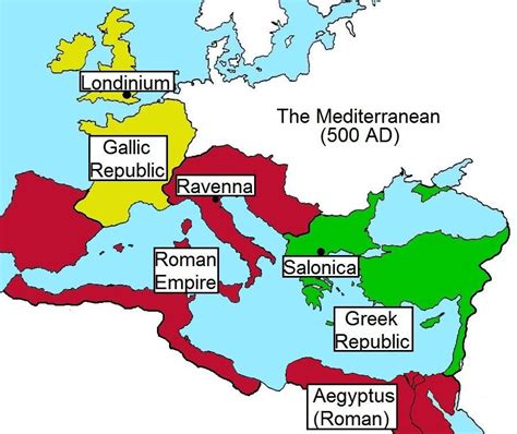 The Mediterranean Region, 500 AD : imaginarymaps