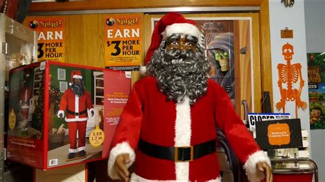 6 Ft Life Size Animated Black African American Singing Santa