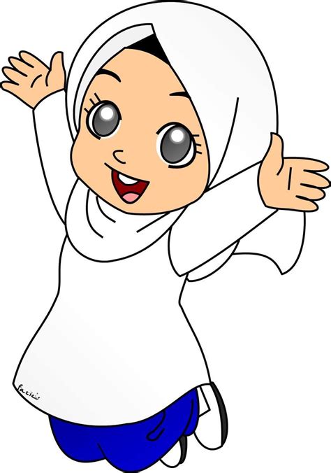 Kartun Muslimah Anak Sekolah Materi Belajar Online