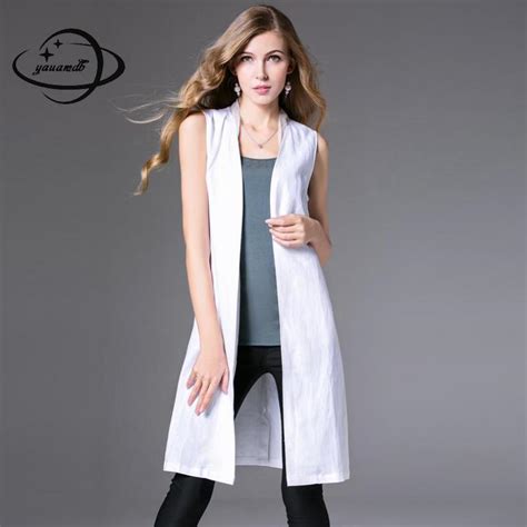 Buy Yauamdb Women Vests Summer S 2xl Female Waistcoats Solid Stand Collar