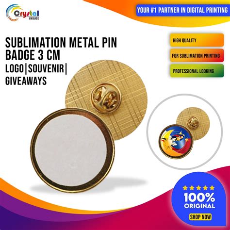 Sublimation Metal Pin Badge 3cm Logo Souvenir Giveaways Shopee