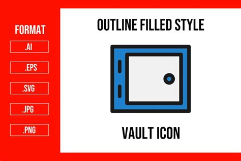 Vault Outline Filled Icon Graphic By Man00 · Creative Fabrica