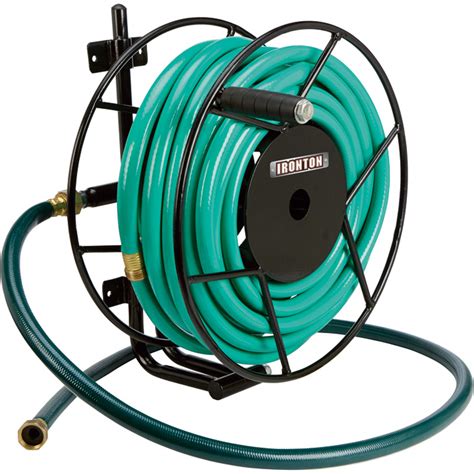 Ironton Wall Mount Garden Hose Reel — Holds 58in X 100ft
