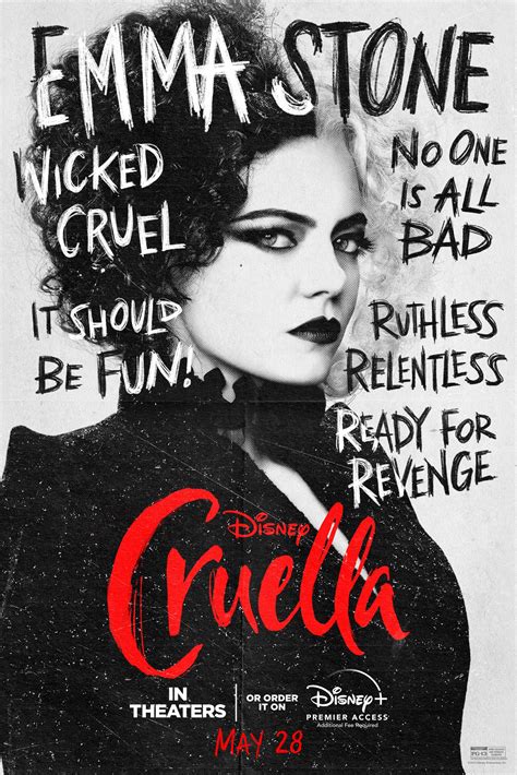 Disney S Cruella Emma Stone Cruella De Vil Movie Poster Lost Posters
