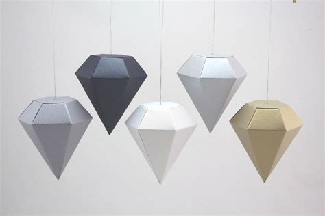 Diy Craft Kit Geometric Paper Gem Ornaments Diamonds Etsy Origami