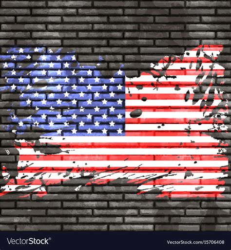 American Flag Brick Wall Sign Home And Living Signs Jan