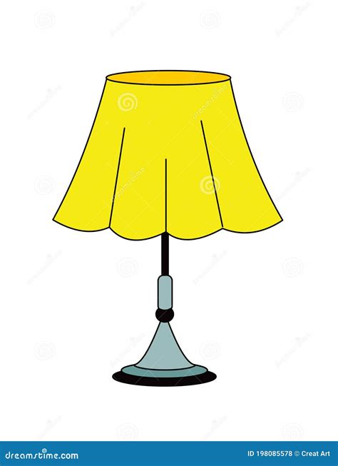 Lamp Table Lamp Clip Art Illustration Vector Isolated Stock Vector