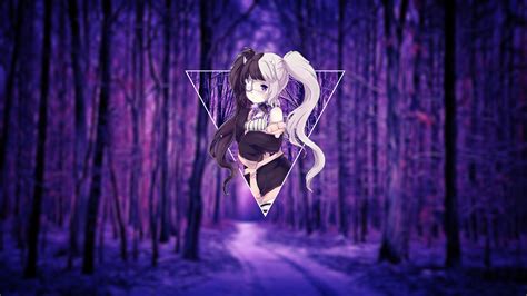 24 Purple Anime Girl Wallpaper