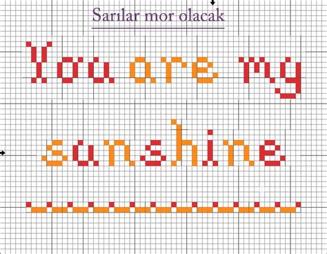You Are My Sunshine Cross Stitch Cross Stitch Word Patterns Cross