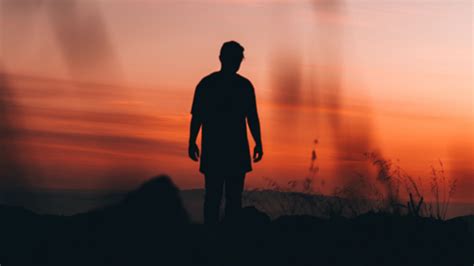 Download Wallpaper 1920x1080 Man Loneliness Alone Silhouette Sunset